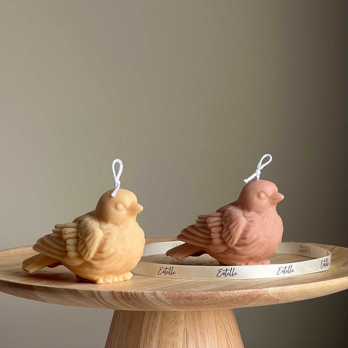 Bougie de soja artisanale oiseau | Décoration intérieure