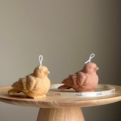 Bougie de soja artisanale oiseau | Décoration intérieure