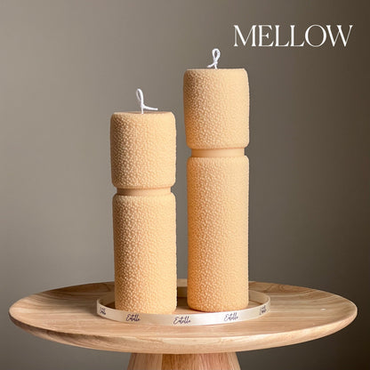 Roman Fluffy Soy Wax Pillar Candle Set: Tall Decorative Candles