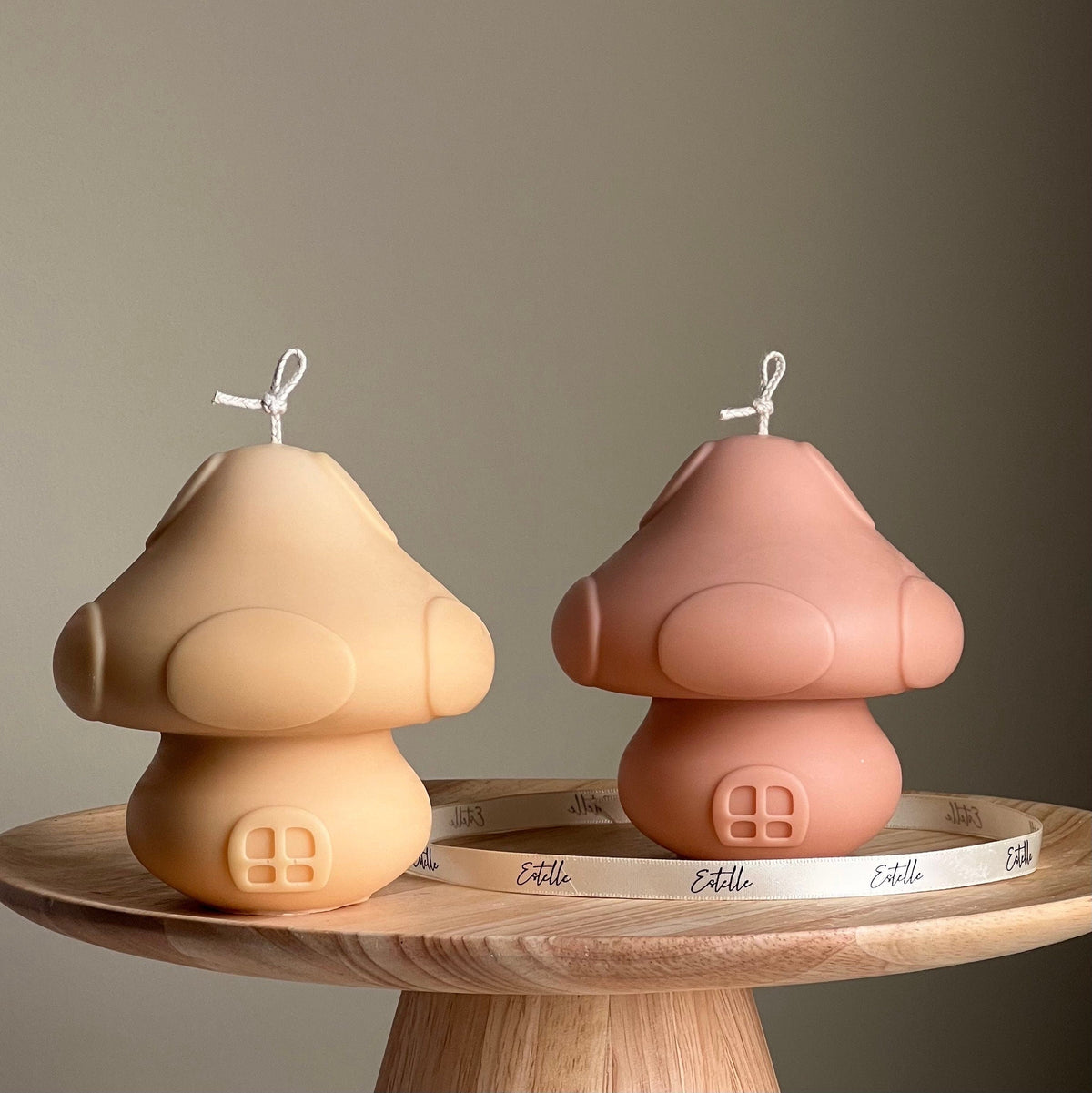Bougie Maison Champignon Faite Main | Pilier Sculptural en Soja