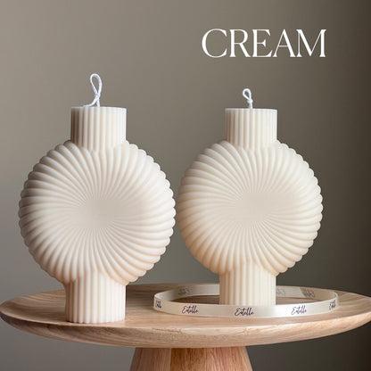 Sculptural Soy Pillar Candle: Minimalist Home Decor