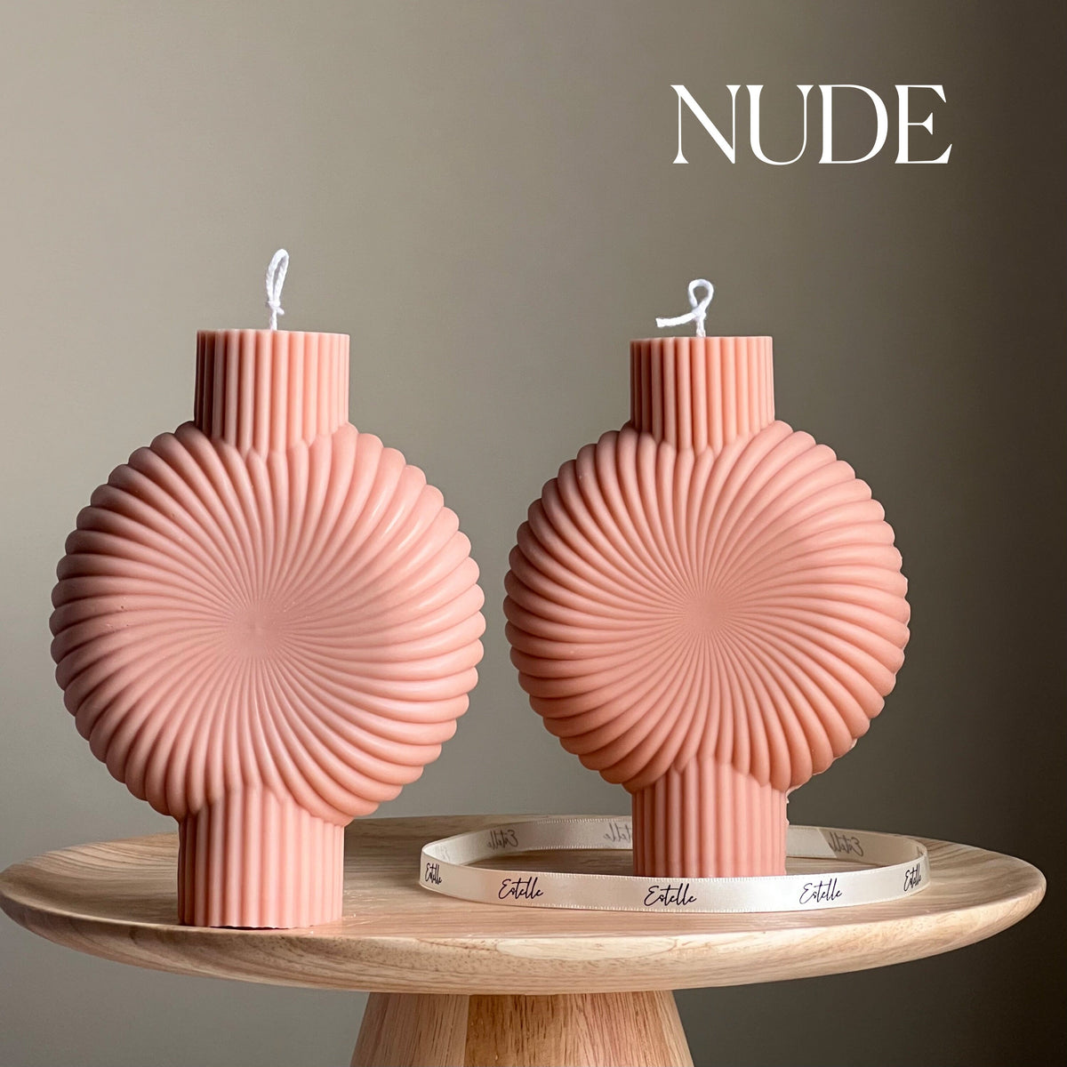 Sculptural Soy Pillar Candle: Minimalist Home Decor