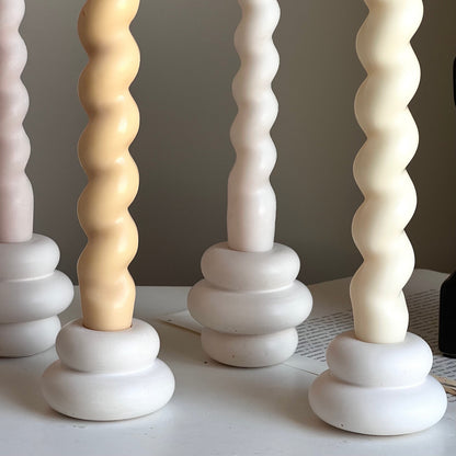 Bougeoir Donut en Jesmonite : Décoration de mariage minimaliste