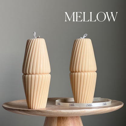 Geometric Soy Pillar Candle: Sculptural Home Decor