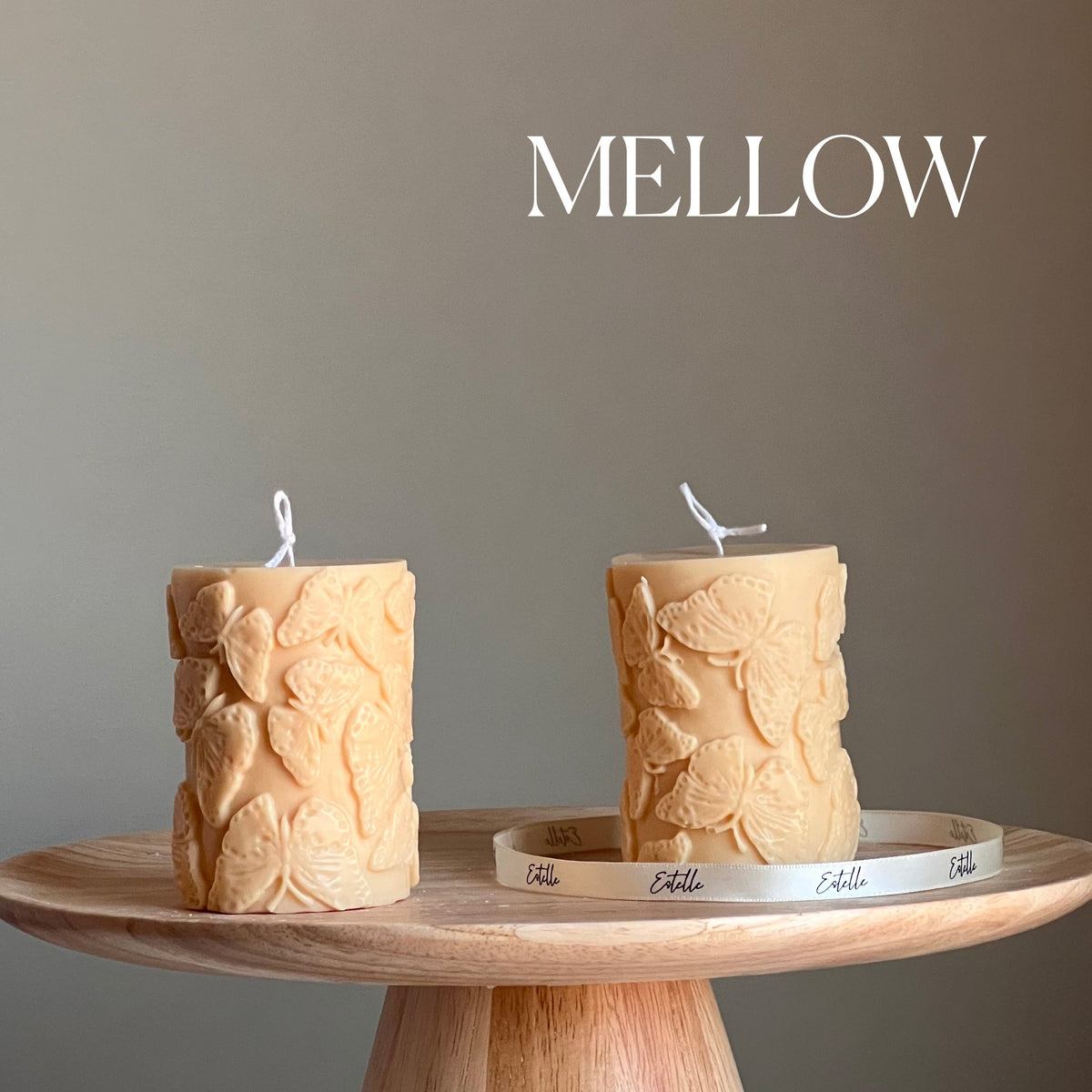 Butterfly Soy Pillar Candle | Home Decor