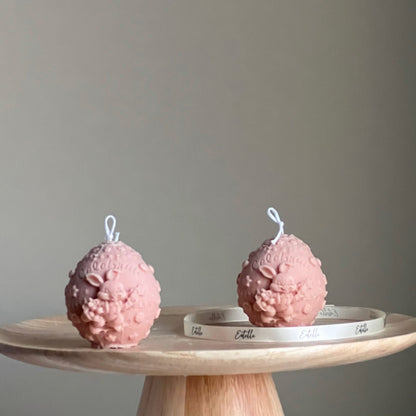 Egg Rabbit Soy Candle: Handmade Decorative Pillar Candle
