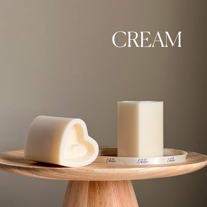 Heart Soy Pillar Candle | Minimalist Home Decor