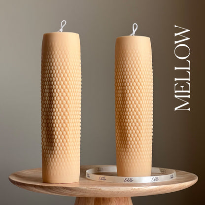 Tall Dotted Soy Pillar Candle | Minimalist Home Decor
