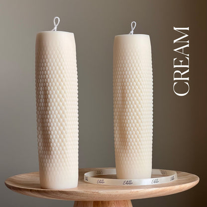 Tall Dotted Soy Pillar Candle | Minimalist Home Decor
