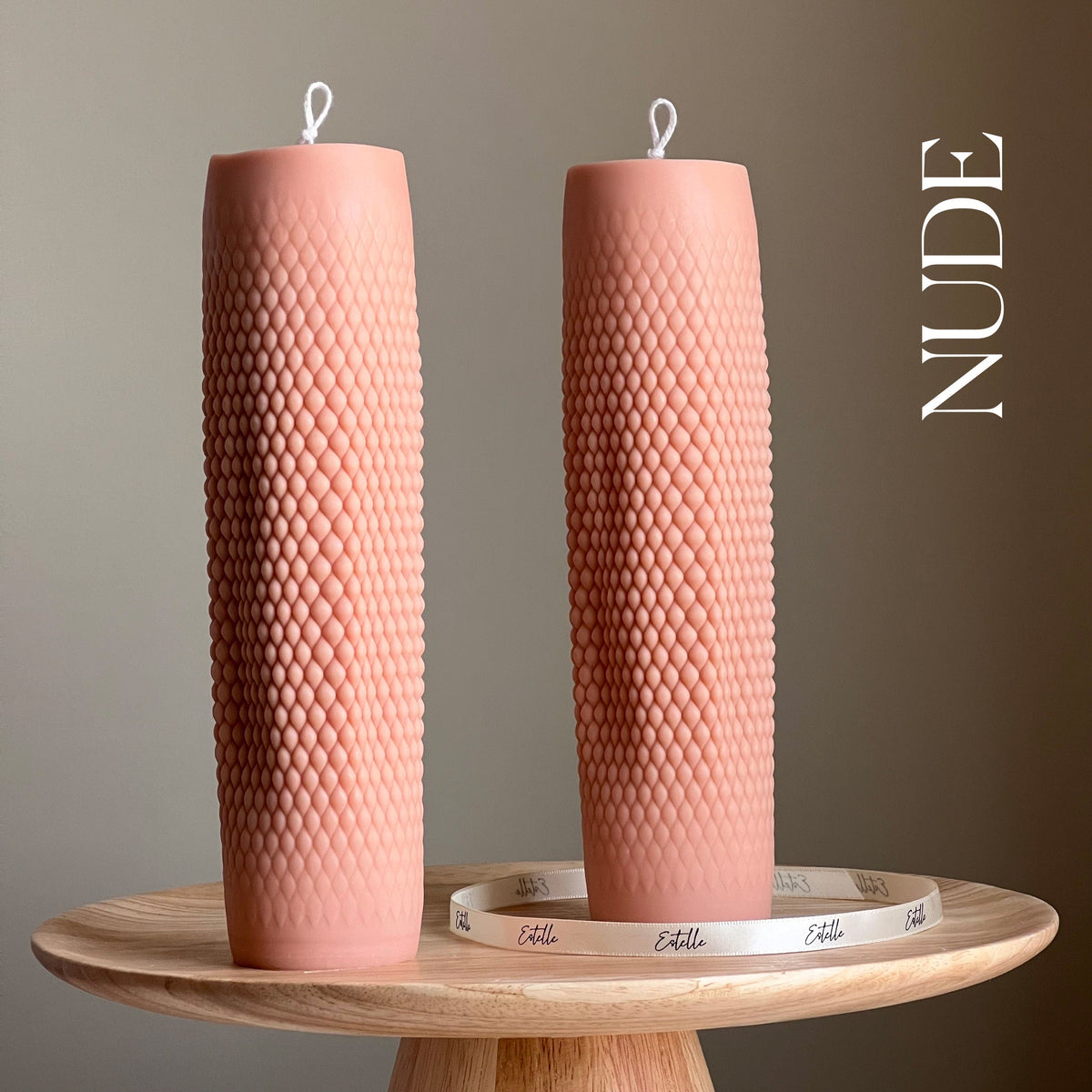 Tall Dotted Soy Pillar Candle | Minimalist Home Decor