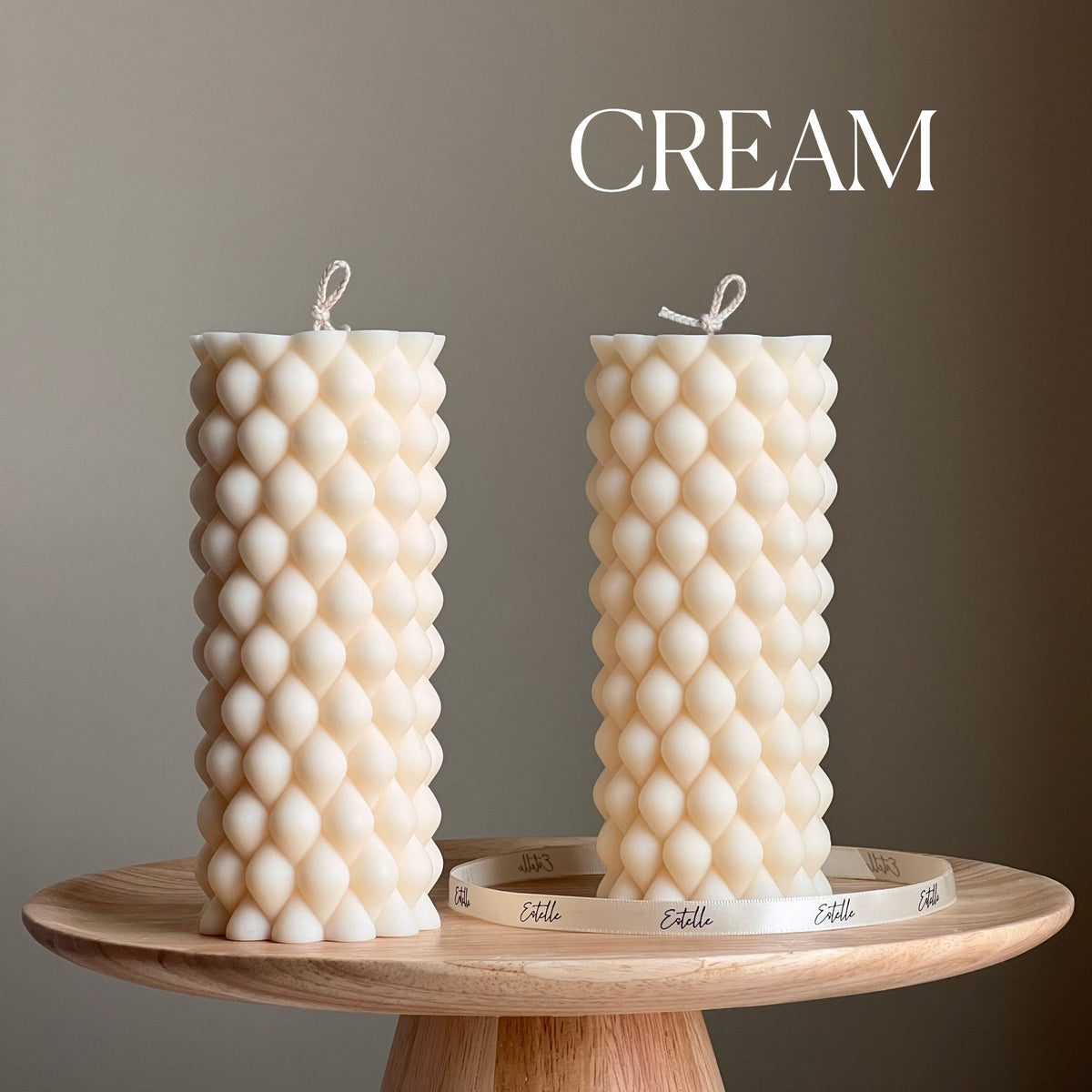 Tall Bubble Soy Pillar Candle | Minimalist Home Decor