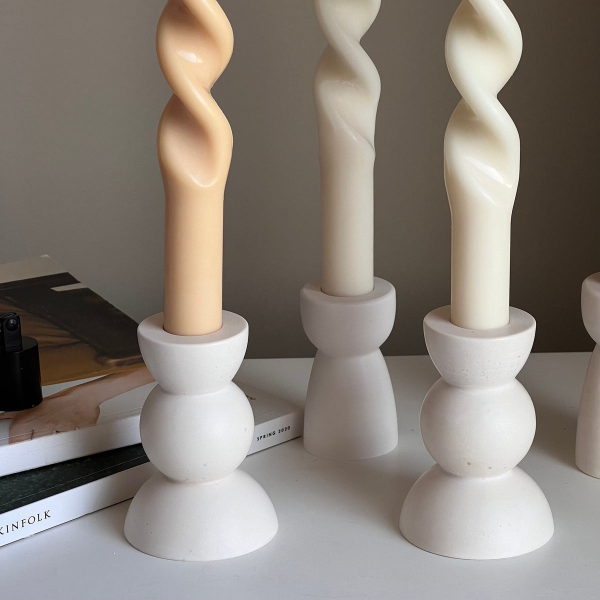 Twisted Taper Candle: Handmade Soy Wax Dinner Candle