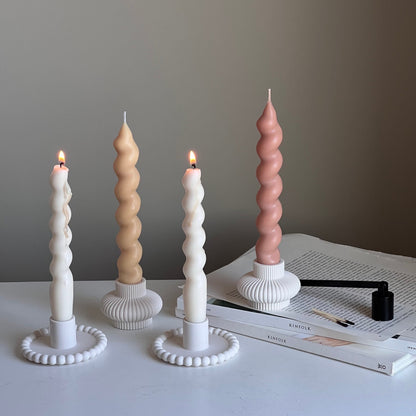 Thick Twisted Soy Wax Taper Candle | Romantic Dinner Candles
