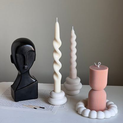Bougeoir Donut en Jesmonite : Décoration de mariage minimaliste