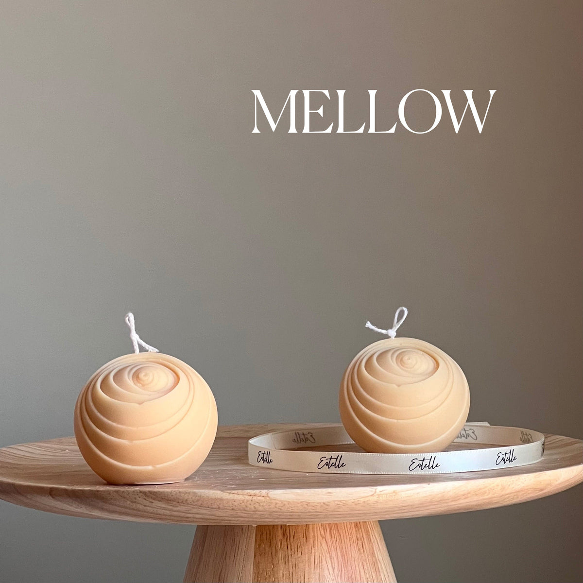 Bougie en cire de soja Lined Ball : Décoration sculpturale pour la maison