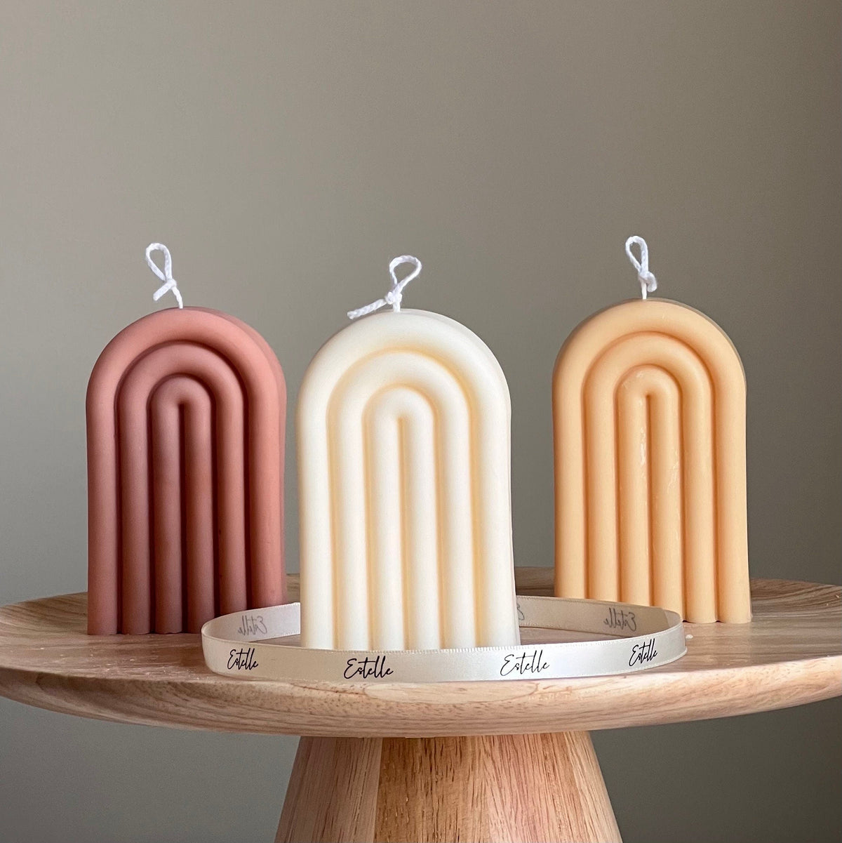 Hand Poured Rainbow Soy Wax Candle: Sculptural Home Decor