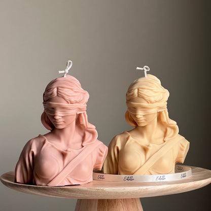 Blind Justice Soy Wax Candle: Woman Bust Statue Candle