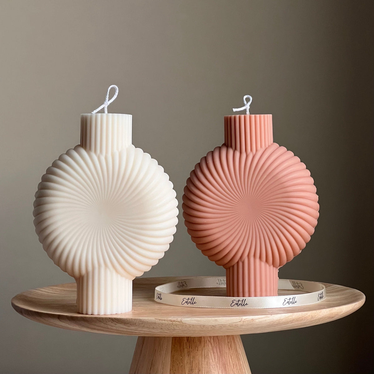 Sculptural Soy Pillar Candle: Minimalist Home Decor