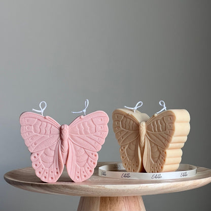 Bougie pilier papillon en soja faite à la main | Bougie décorative