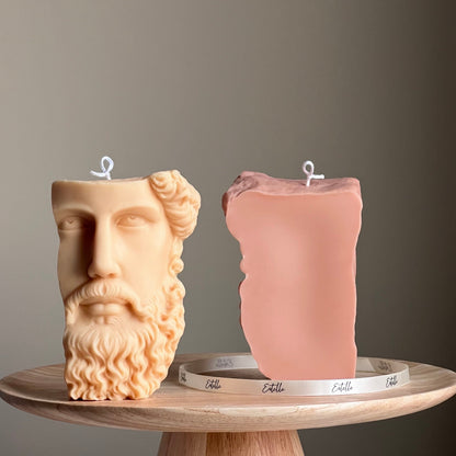 Bougie de soja Buste de Zeus | Décoration statue grecque
