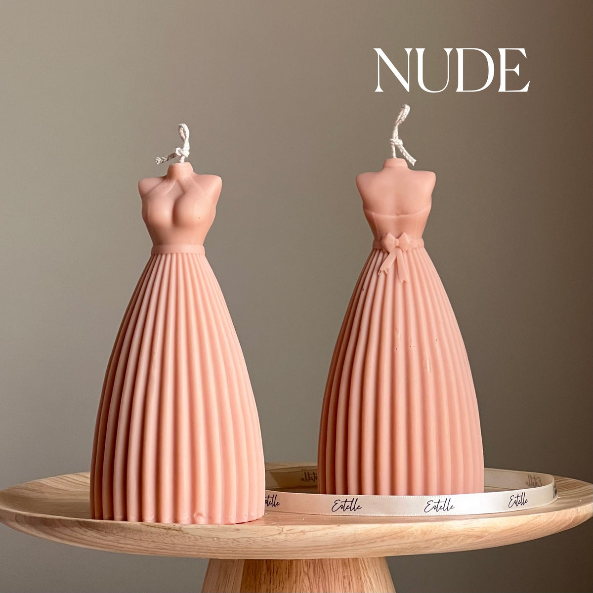 Bougie Robe de Mariée : Décoration Nuptiale Faite Main en Cire de Soja