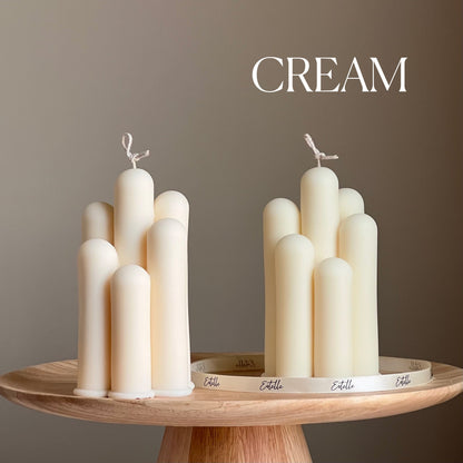Handmade Irregular Pillar Candle: Geometric Soy Wax Home Decor