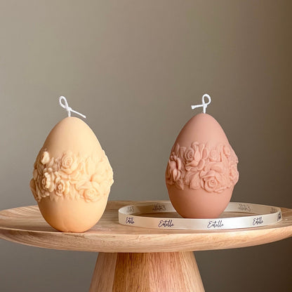 Easter Egg Rose Candle: Handmade Soy Wax Spring Decor