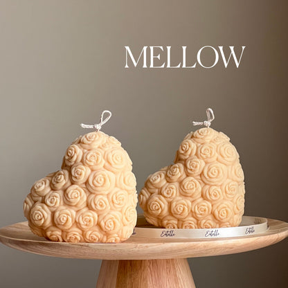 Handmade Rose Heart Candle | Soy Wax Decorative Pillar
