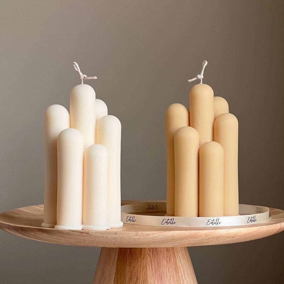 Handmade Irregular Pillar Candle: Geometric Soy Wax Home Decor