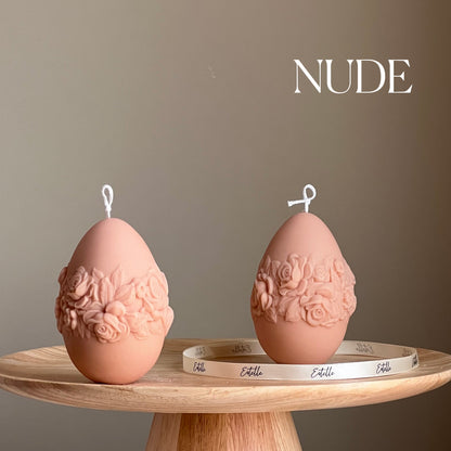 Easter Egg Rose Candle: Handmade Soy Wax Spring Decor