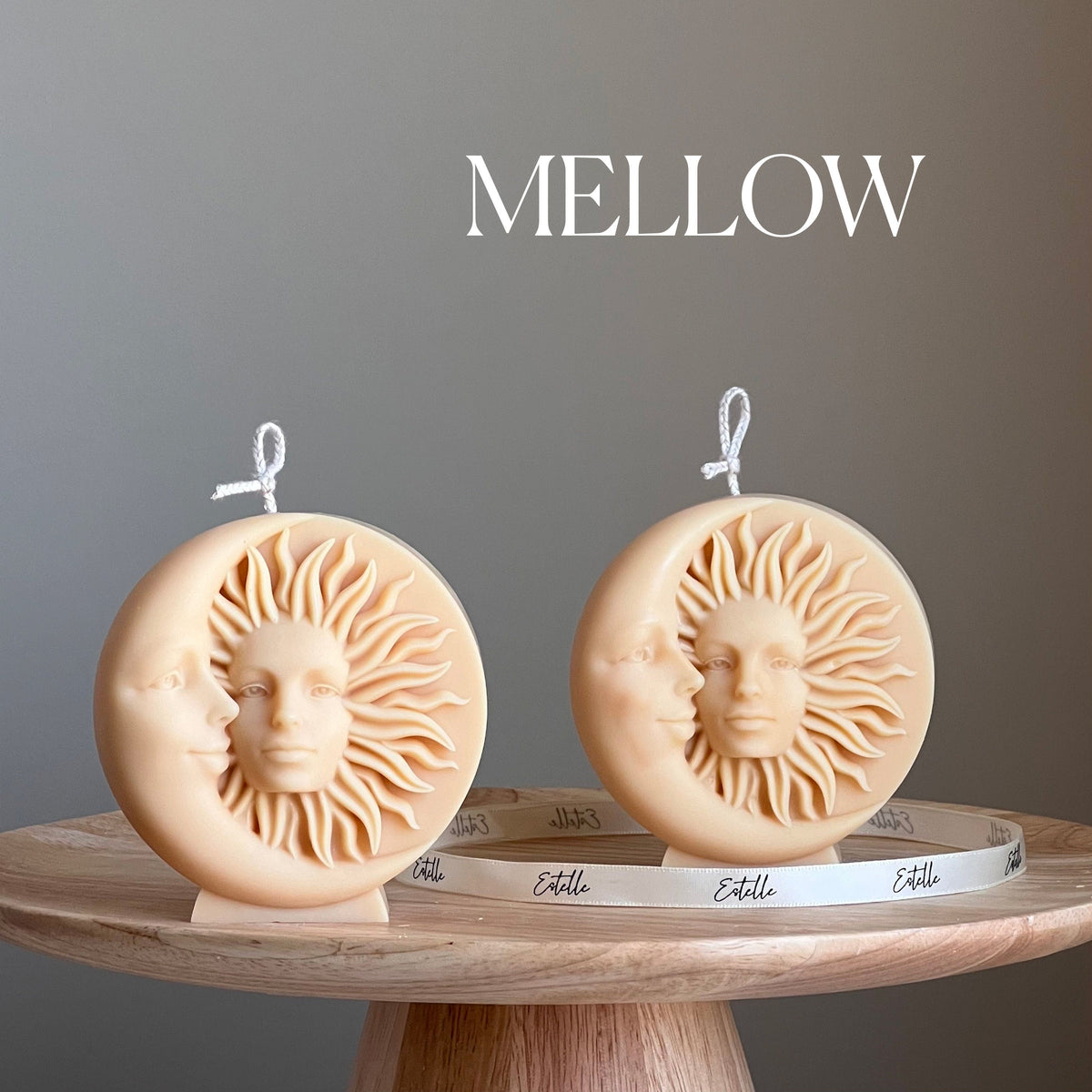Bougie en cire de soja Soleil et Lune : Bougie décorative faite à la main
