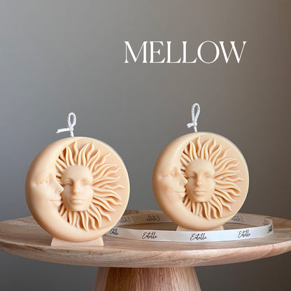 Bougie en cire de soja Soleil et Lune : Bougie décorative faite à la main