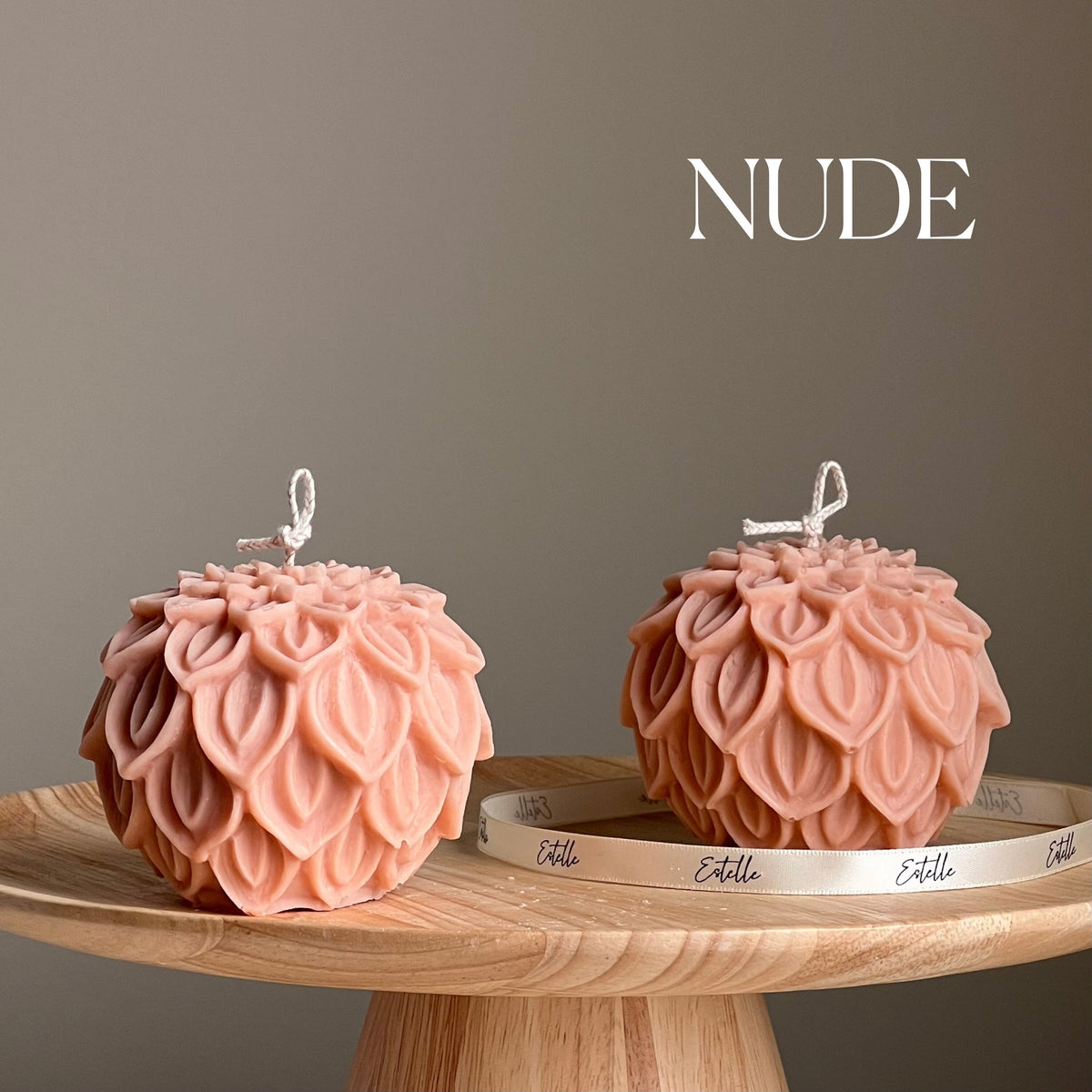 Bougie en cire de soja Fleur de lotus : Bougie décorative faite main