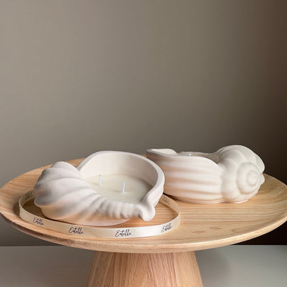 Conch Shell Soy Wax Candle | Jesmonite Vessel, Handmade