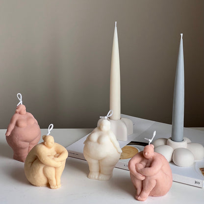 Handmade Curvy Body Soy Candle: Woman Torso Sculpture