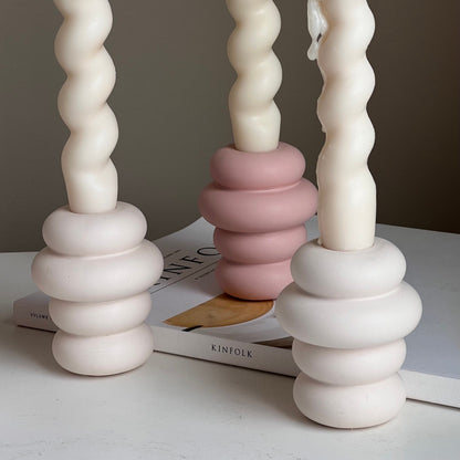 Bougeoir Donut en Jesmonite : Décoration de mariage minimaliste