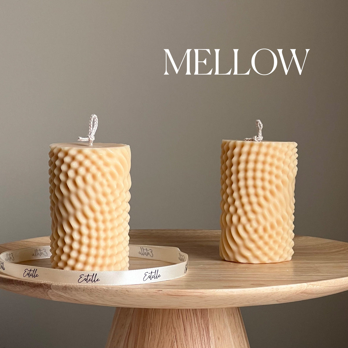 Geometric Soy Pillar Candle: Minimalist Home Decor
