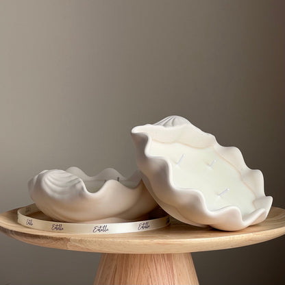 Clam Shell Soy Wax Candle in Jesmonite Vessel: Handmade Scented Candle