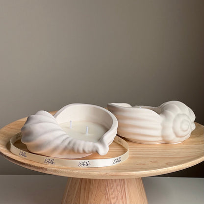 Conch Shell Soy Wax Candle | Jesmonite Vessel, Handmade