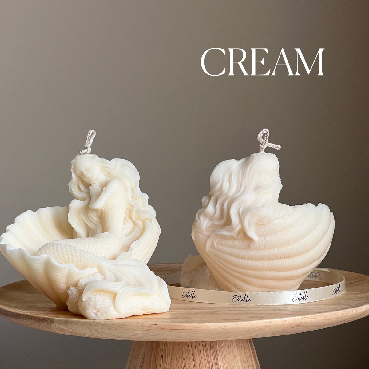 Mermaid Soy Wax Candle: Sculptural Woman Statue Candle
