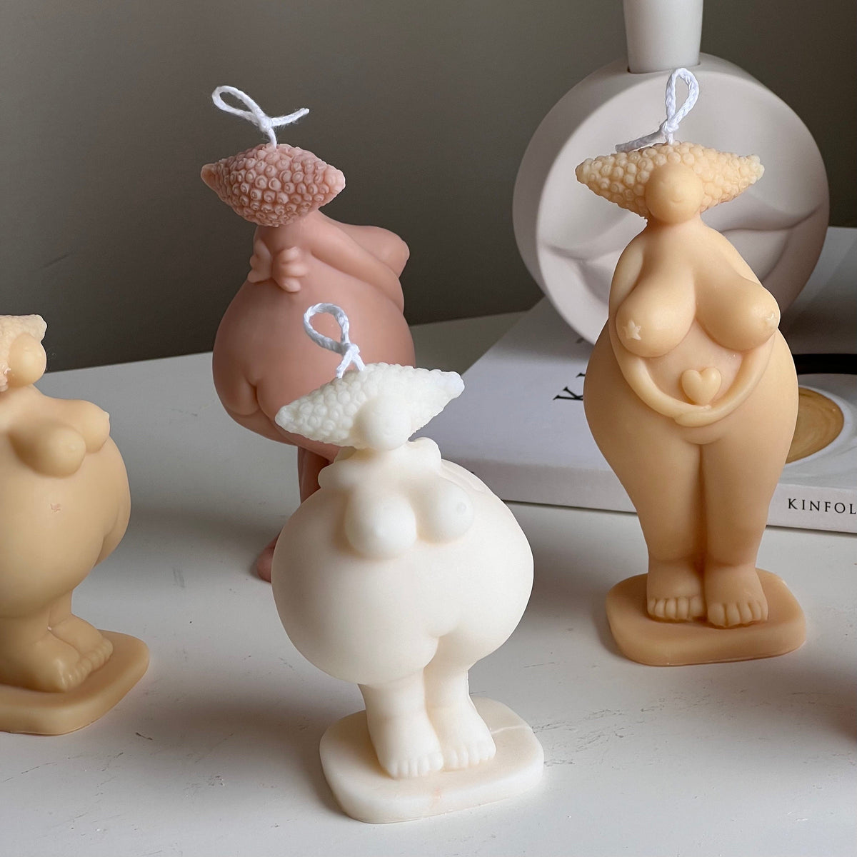 Curvy Body Soy Candle: Handmade Woman Torso Sculpture