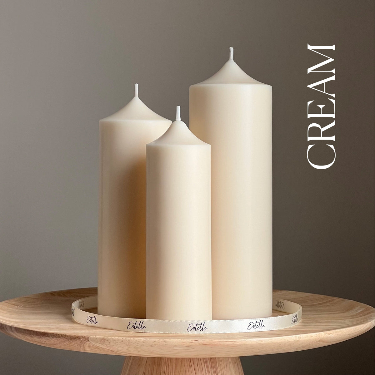 Bougie pilier artisanale en cire de soja : bougie décorative sans parfum