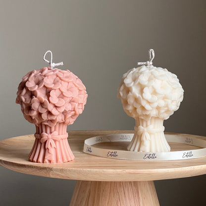 Flower Bouquet Candle | Sculptural Soy Wax Pillar Candle