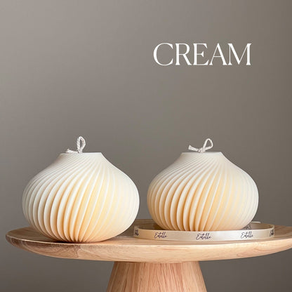 Bougie spirale artisanale en cire de soja : Décoration d'intérieur minimaliste