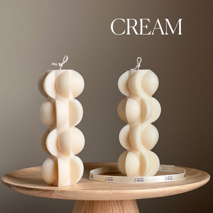 Geometric Soy Pillar Candle: Sculptural Home Decor
