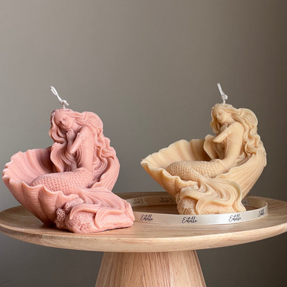 Mermaid Soy Wax Candle: Sculptural Woman Statue Candle