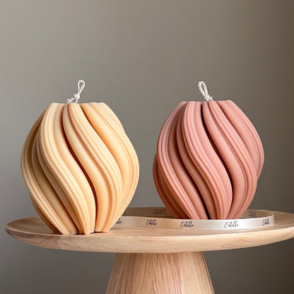 Large Swirl Soy Wax Candle | Home Decor