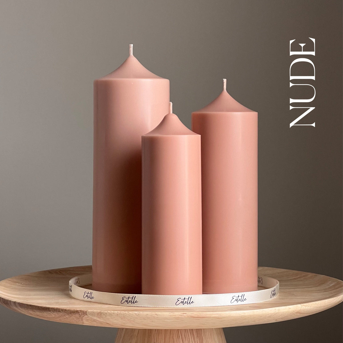 Bougie pilier artisanale en cire de soja : bougie décorative sans parfum
