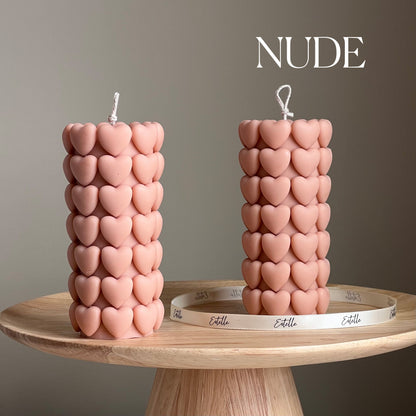 Heart Pillar Soy Candle | Sculptural Home Decor