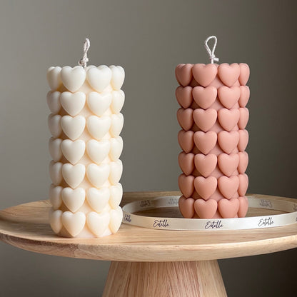 Heart Pillar Soy Candle | Sculptural Home Decor